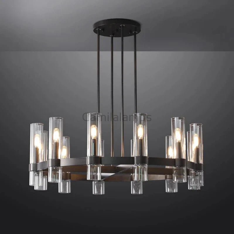 Ravelle Glass Round Chandelier 36" - Camilalamps - CA - CH20136 - 2