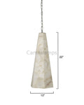 Tall Alabaster Tapered Hexagon Pendant Light - Camilalamps - CA - AL2024 - C2299