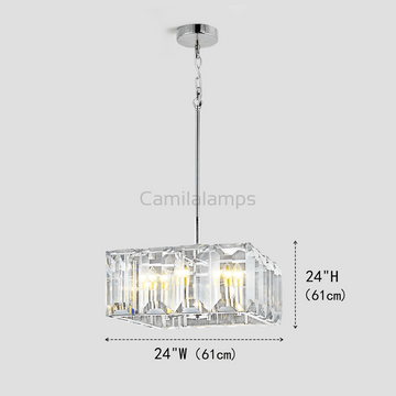 Apricity Crystal Square Chandelier 24" - Camilalamps - CA - LI2024 - C5834