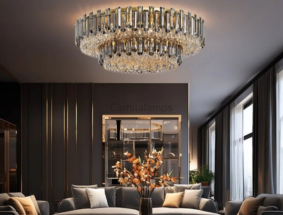 Arina Luxury Round Crystal Chandelier 31" - Camilalamps - MM - 1