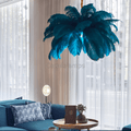 Art Deco Colorized Feather Brass Branch Chandelier - Camilalamps - ILM0506