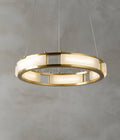 Qatar Alabaster Round Chandelier - Camilalamps - Qatar - 1418 - ? 31. - Brass - Warm - 5