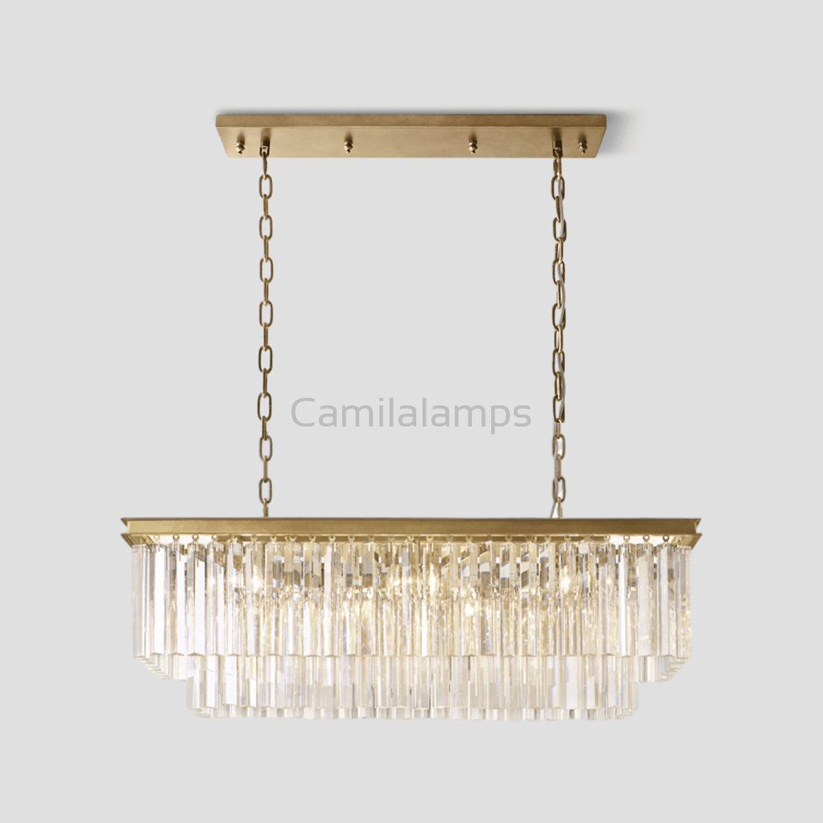 Odeon Crystal 2 - Layer Rectangle Chandelier - Camilalamps - CA0100