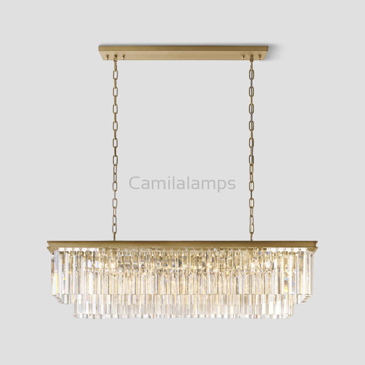 Odeon Crystal 2 - Layer Rectangle Chandelier - Camilalamps - CA0102