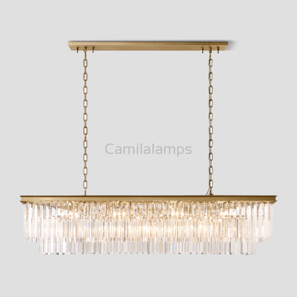 Odeon Crystal 2 - Layer Rectangle Chandelier - Camilalamps - CA0134
