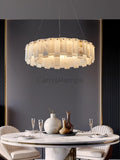 Celestial Alabaster Round/Square Chandelier - Camilalamps - Celes - 1724 - Long - Brass - Three - 7