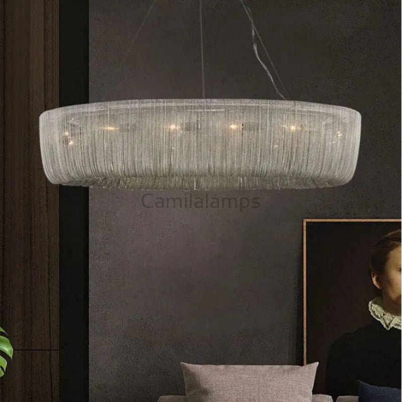 Cadenas Aluminum Chain Tassel Chandelier - Camilalamps - OL - AL1122 - C1950
