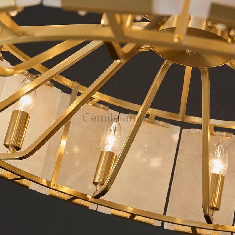 Harlow Calcite Round Chandelier - Camilalamps - QWE - 90