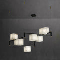 Alabaster Square Box Chandelier with 4/5/6/8/9 heads - Camilalamps - Alaba - 1635 - 9 Hea - Brass - 5