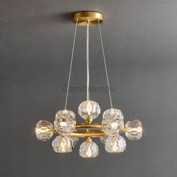 Bille De Clear Crystal Round Chandelier Cord - Camilalamps - CAA - 10011A9