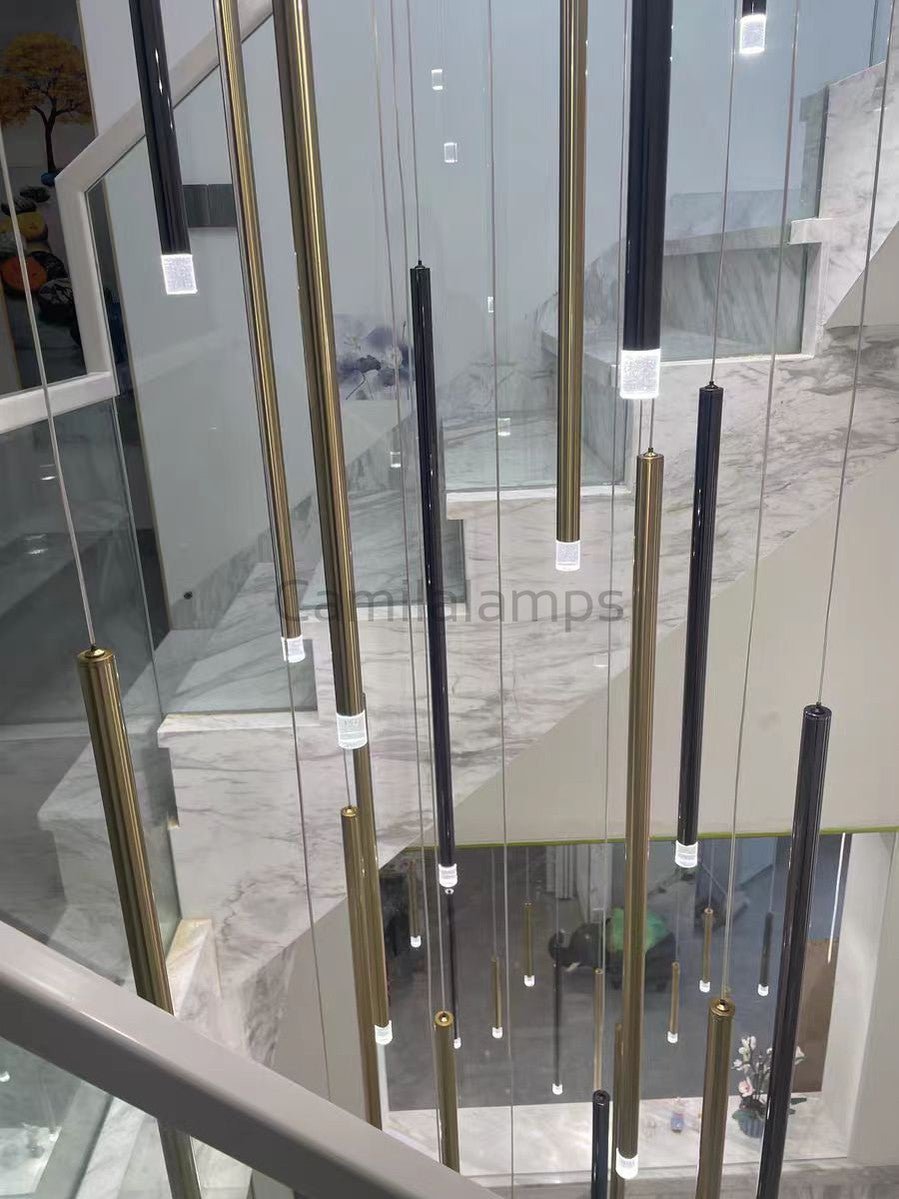 Bellini Square Tubular Pendant Light Chandelier - Camilalamps - BST - S - PG