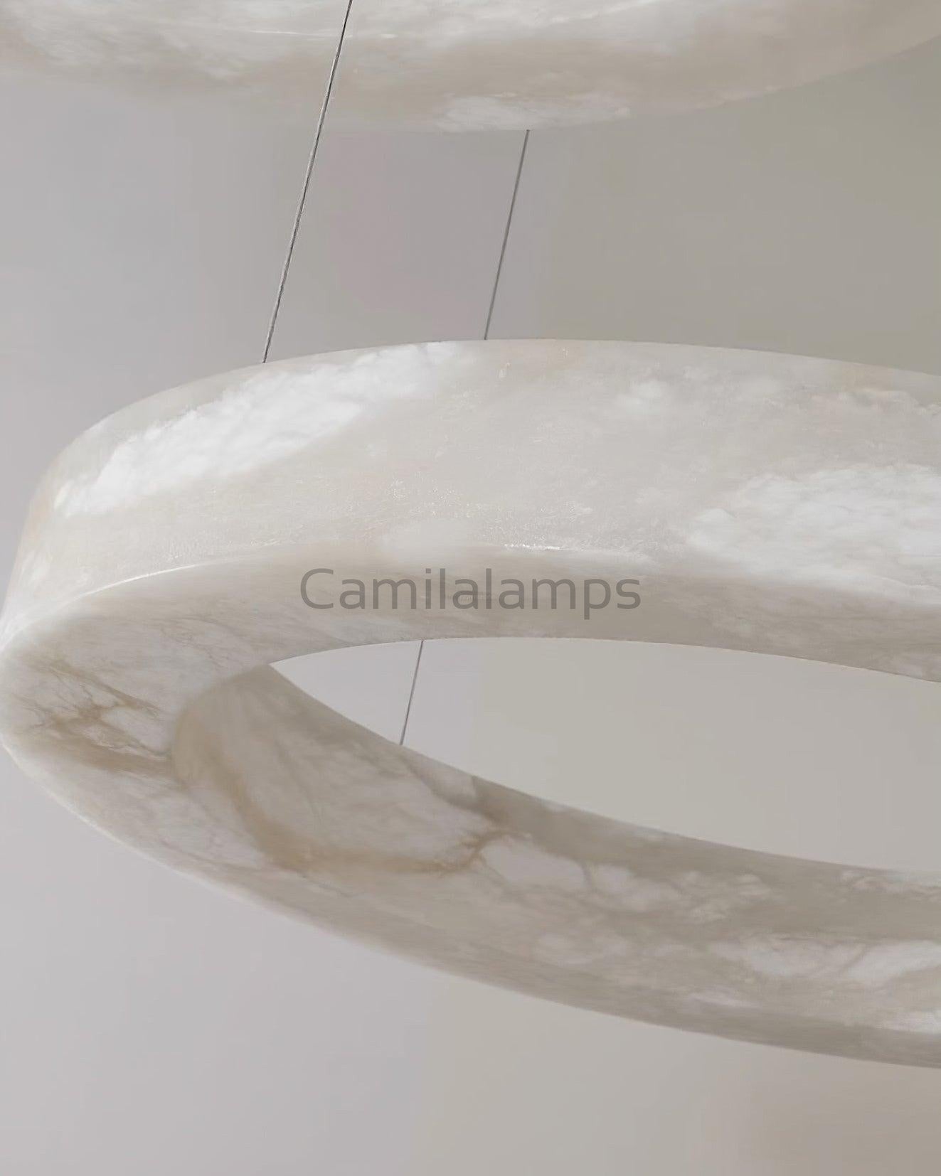 Marika Alabaster Ring Chandelier - Camilalamps - Marik - 1662 - 3 Rin - Brass - Warm - 11