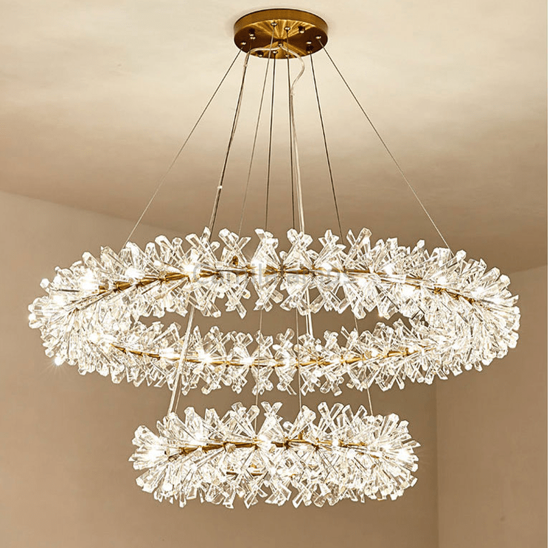 Postmodern Two - Tier Ring Crystal Chandelier - Camilalamps - ILM0635
