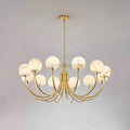 Aurelian Alabaster Globe Chandelier with 6/8/10/12 heads - Camilalamps - Aurel - 1760 - 12 He - Brass - 4