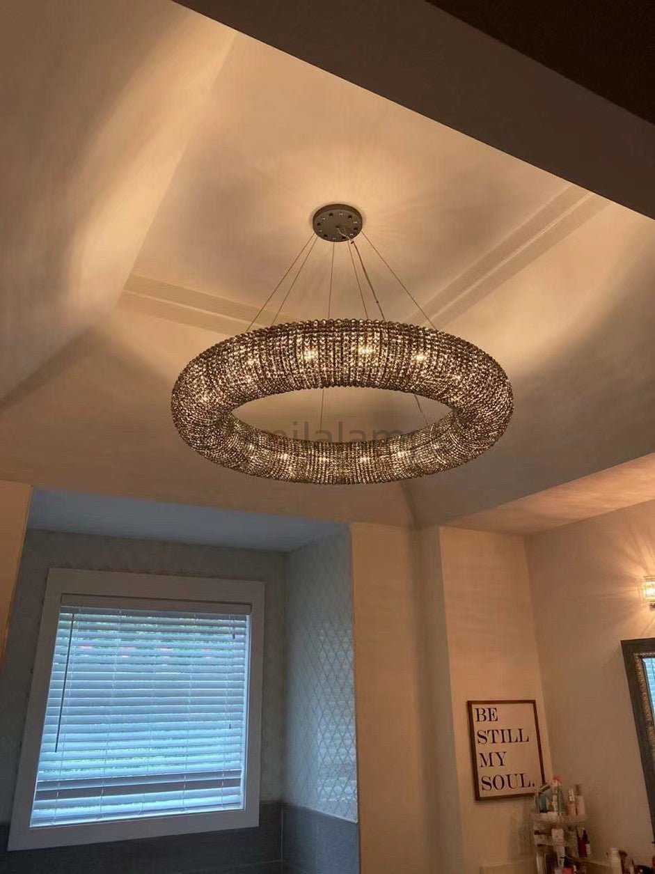 Halos Round Chandelier 45" 72'' - Camilalamps - CA - JT - HALORC - 45C