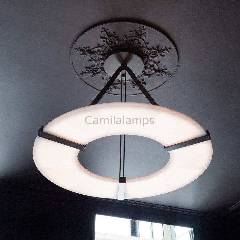 Huan Alabaster Chandelier - Camilalamps - Huan - 864 - 33.5" - 1