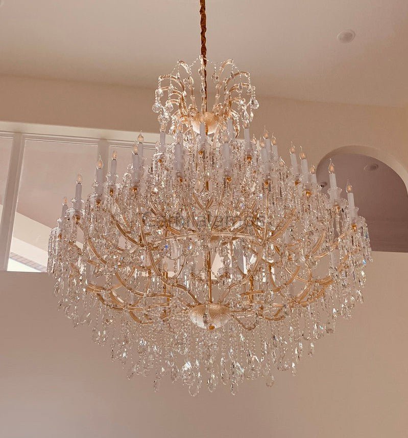 Empire candlestick Royal Crystal chandelier 60” - Camilalamps - EMP - 1