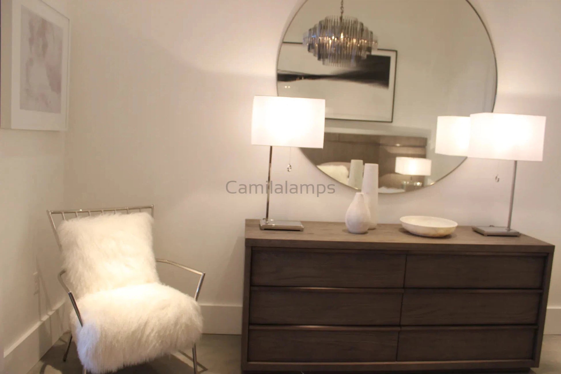 Emile Industrial Wind Round Chandelier 24" 32" 42" - Camilalamps - CA0070