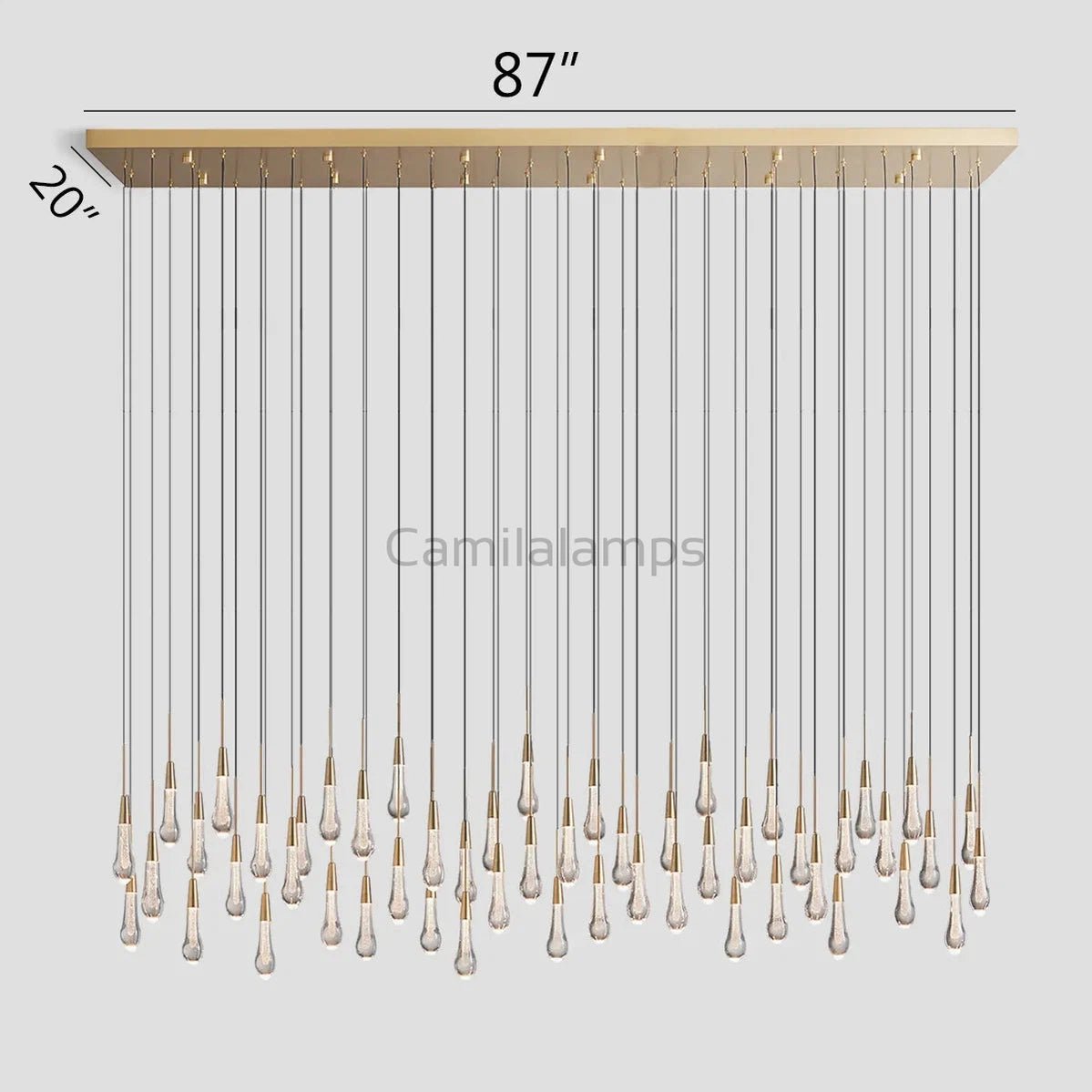 Solitaire Linear Chandelier 37"50"60"70"87"120" - Camilalamps - CAA - 10020A0