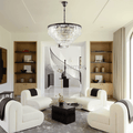 Falria Multi - Tier Clear/Smoke Crystal Round Chandelier - Camilalamps - CA - LI2024 - C5681