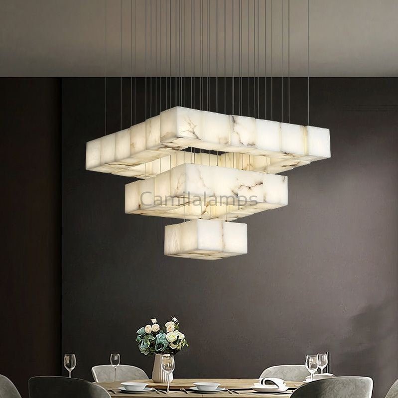 Kybos Alabaster Chandelier Light - Camilalamps - Kybos - 895 - 7 - Lig - 1