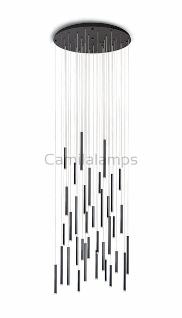 Bellini Round Two - Tone Tubular Pendant Light Chandelier - Camilalamps - STPL4446 - SQ - 14 - 1