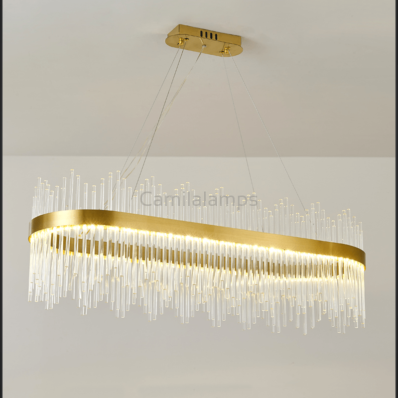 Skylar Oval Glass Chandelier For Dining Room - Camilalamps - ILM0608