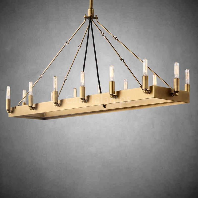 Vintage Filament Rectangular Chandelier - Camilalamps - FLA - 1