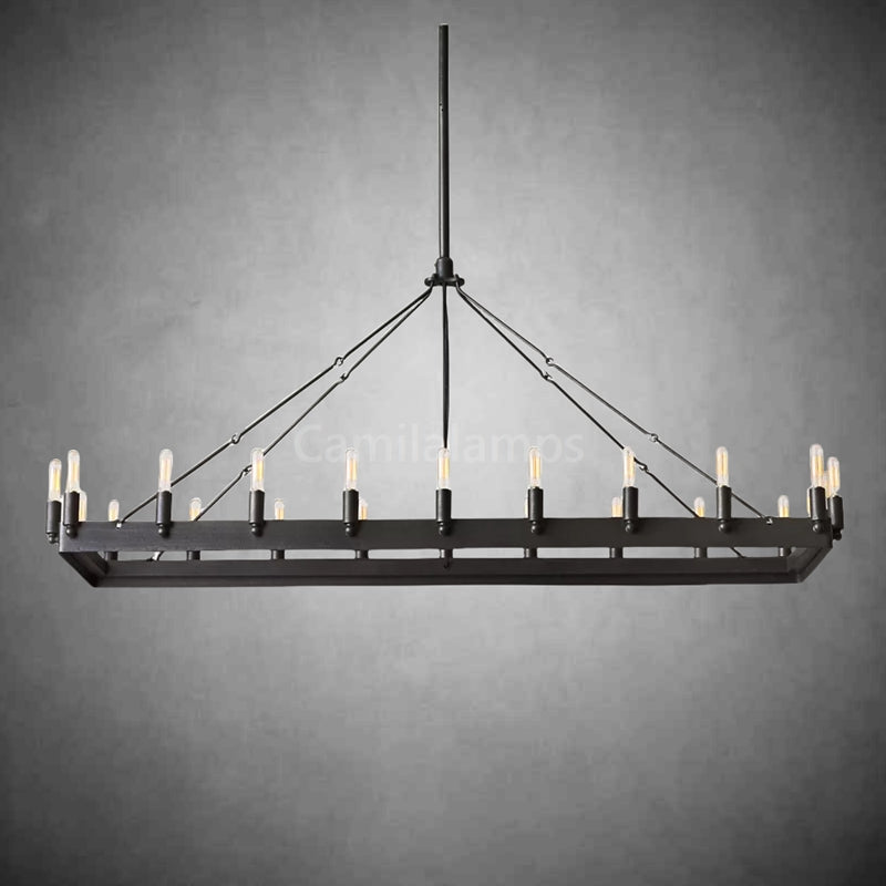 Vintage Filament Rectangular Chandelier - Camilalamps - FLA - 4