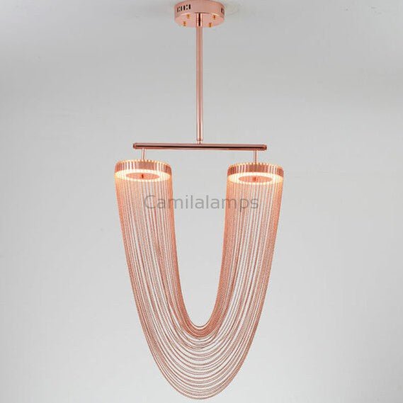 Red Chain Tassel Pendant Light 20″ - Camilalamps - CAM - RED - 01