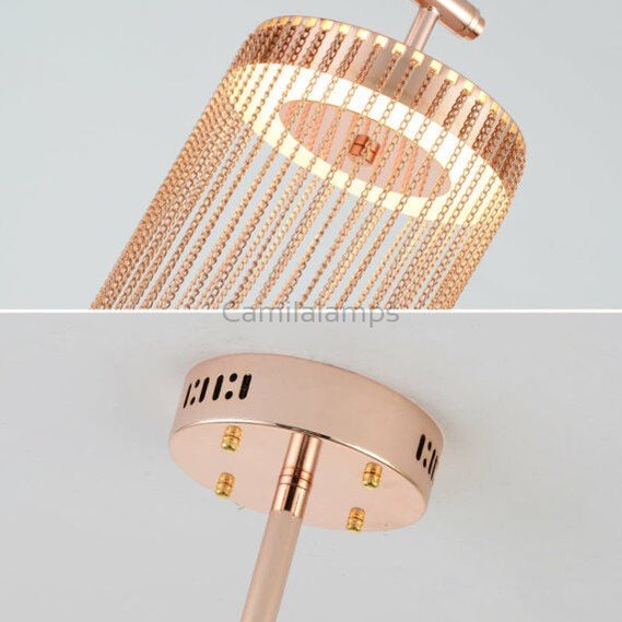 Red Chain Tassel Pendant Light 20″ - Camilalamps - CAM - RED - 01