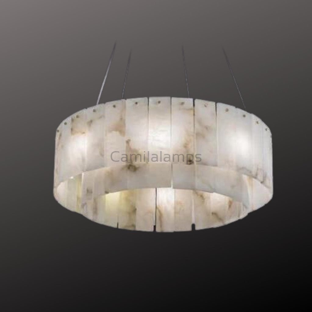 Regalis Alabaster Chandelier Light - Camilalamps - Regal - 900 - 22"/ - Warm - 1