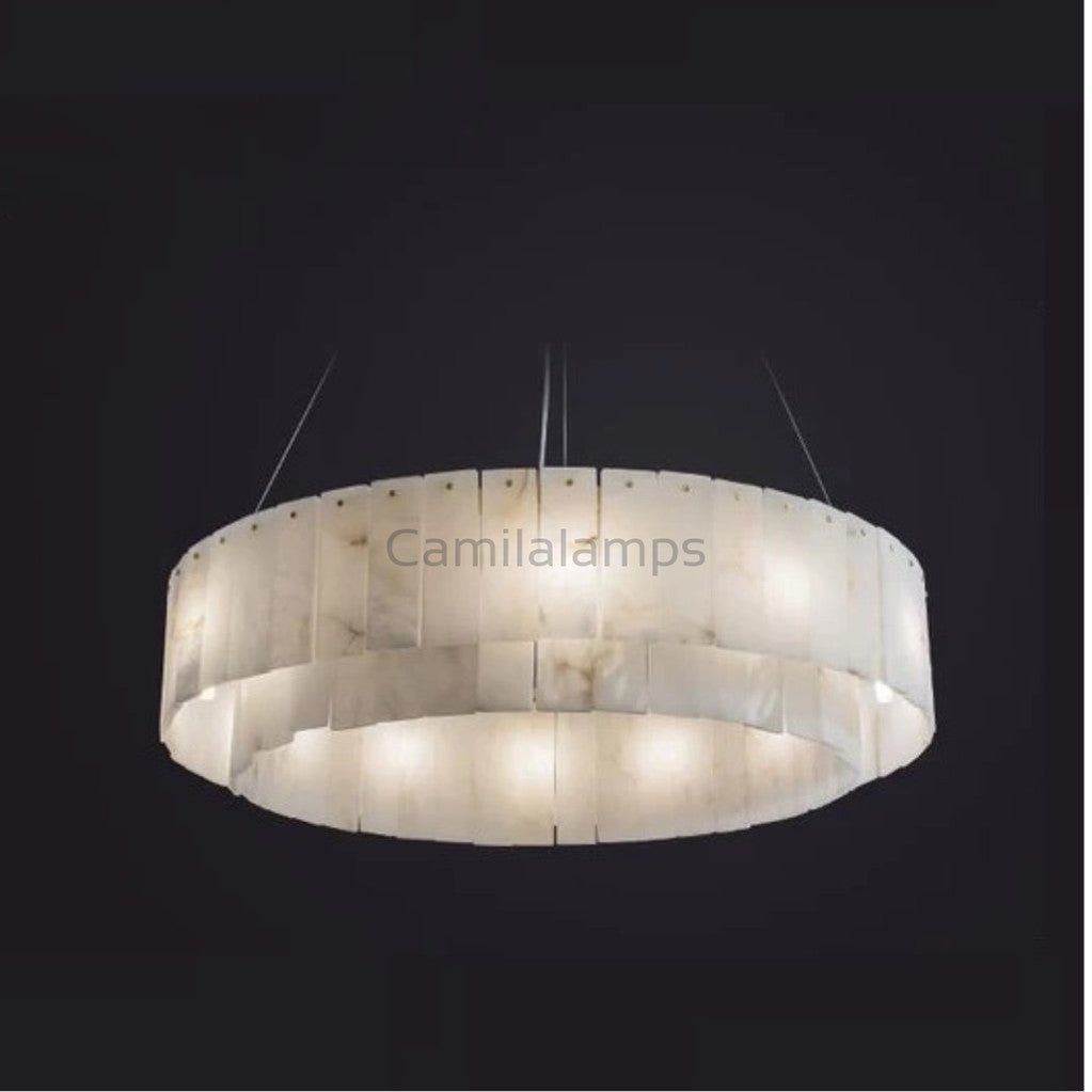 Regalis Alabaster Chandelier Light - Camilalamps - Regal - 900 - 22"/ - Warm - 1