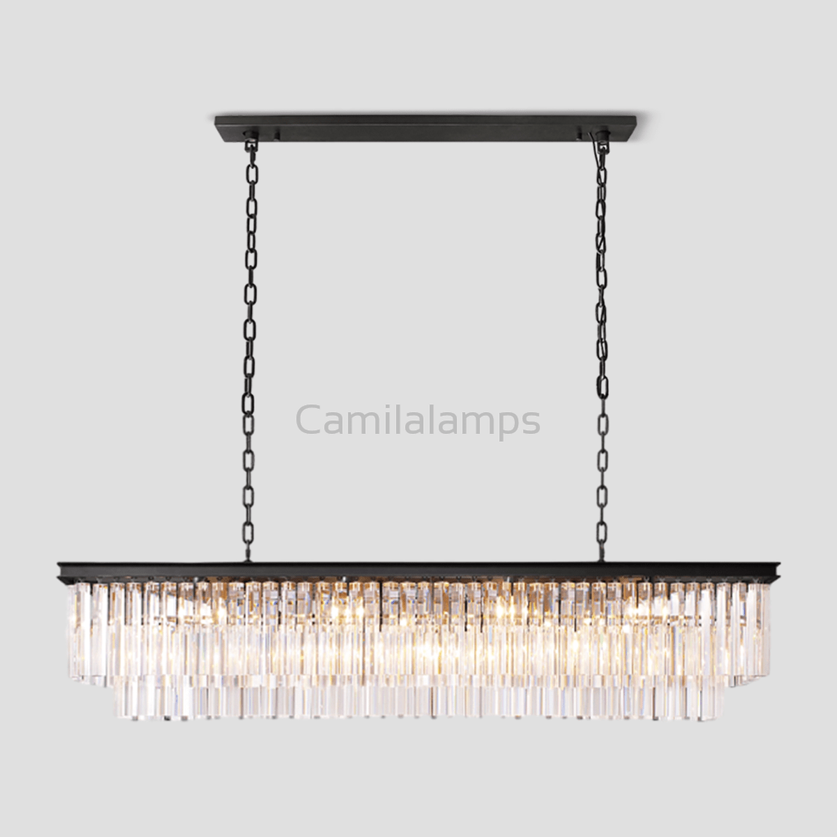 Odeon Crystal 2 - Layer Rectangle Chandelier - Camilalamps - CA0135