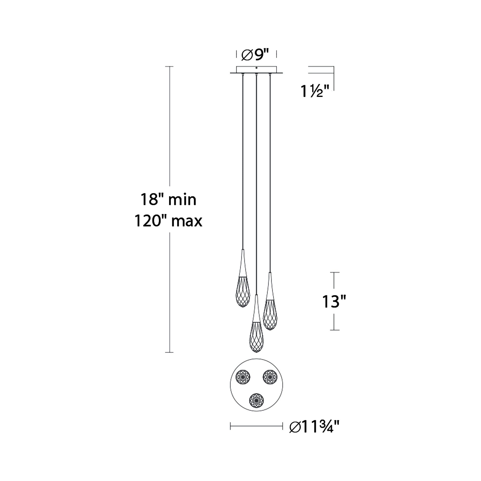Hibiscus LED Multi Light Pendant Light - Camilalamps - CA - 21203 - AB