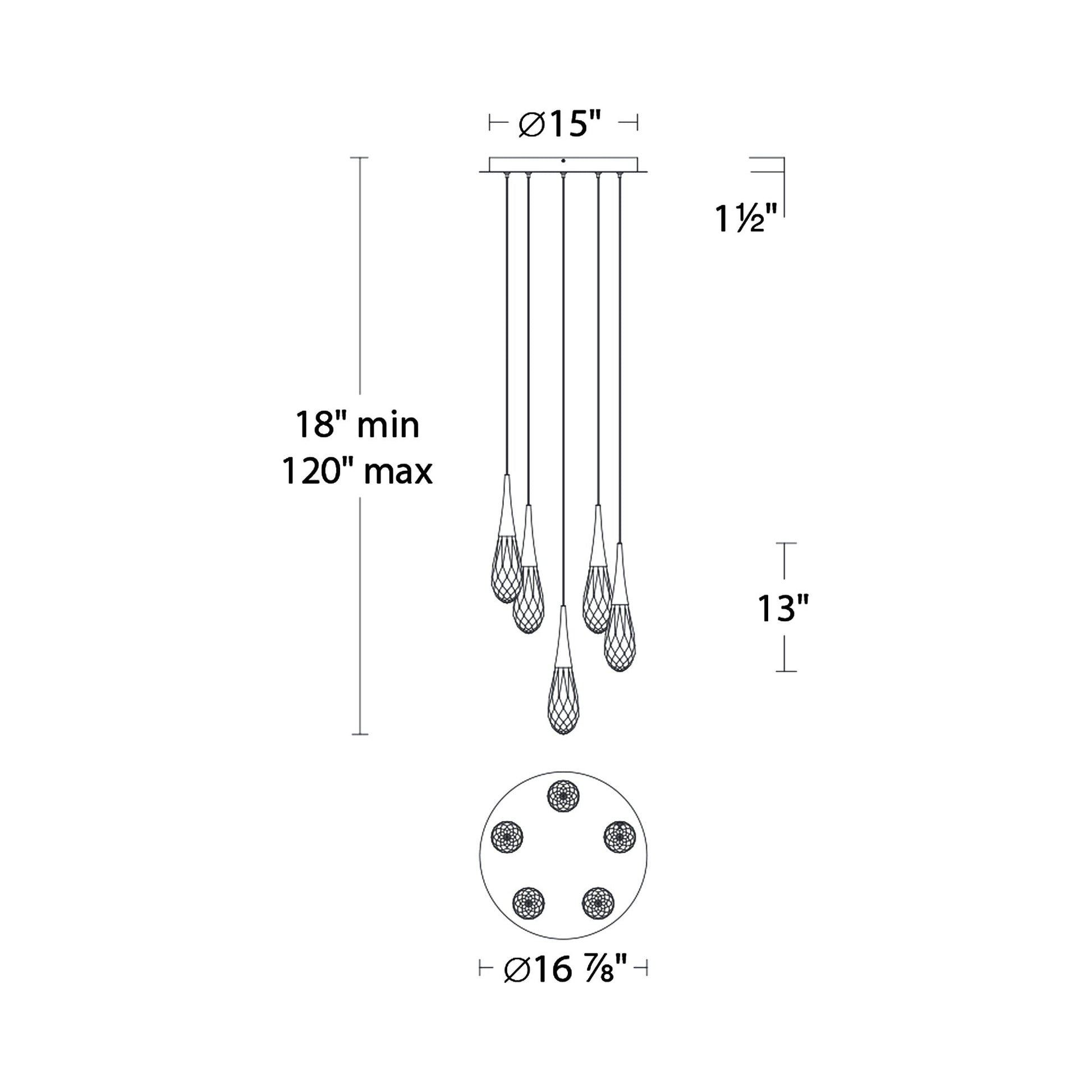 Hibiscus LED Multi Light Pendant Light - Camilalamps - CA - 21203 - AB