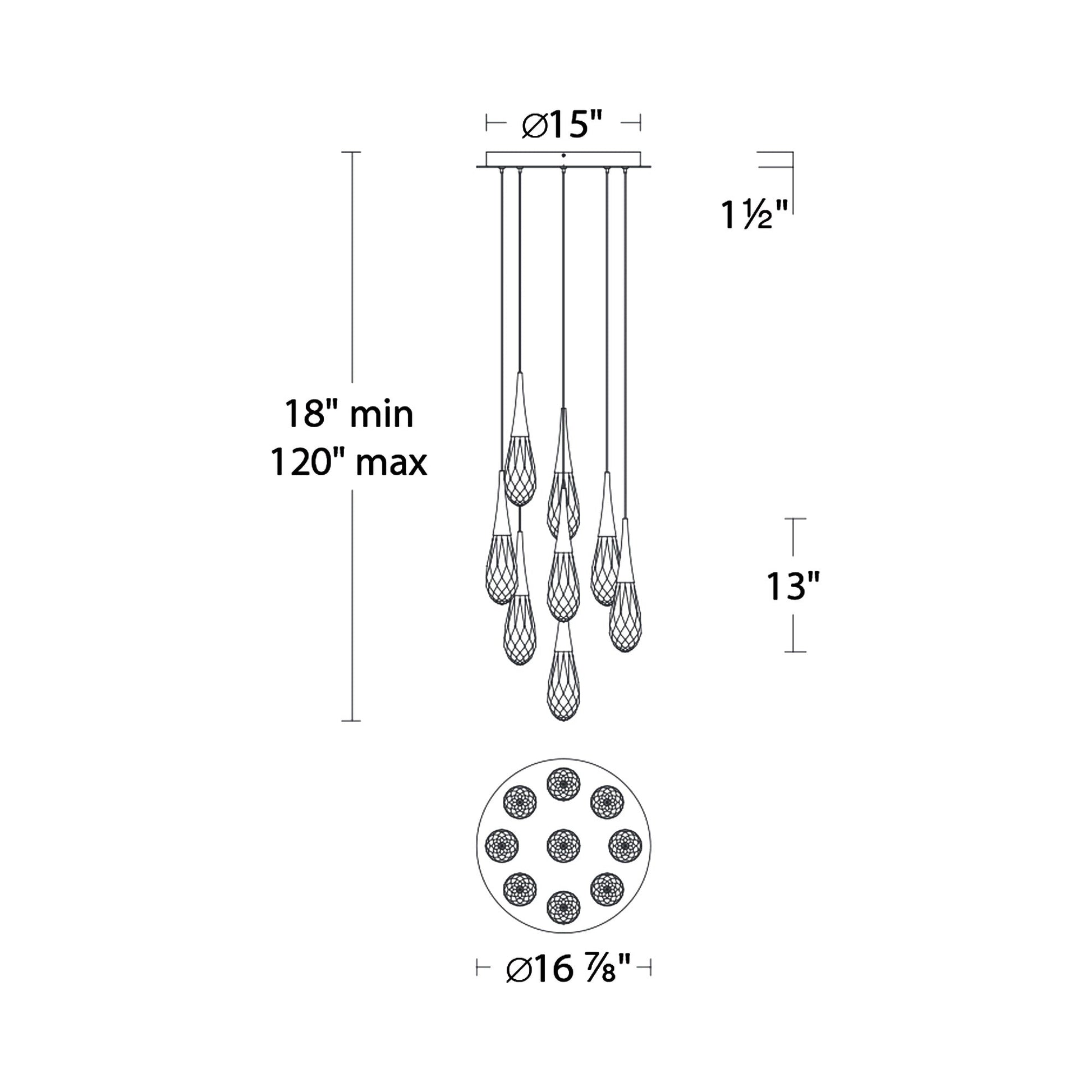 Hibiscus LED Multi Light Pendant Light - Camilalamps - CA - 21203 - AB