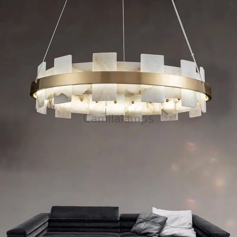 Varnaka Alabaster Chandelier Light - Camilalamps - Varna - 889 - 31" / - 2