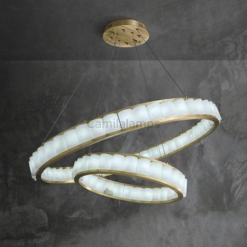 Yubiwa Alabaster Chandelier Light - Camilalamps - Yubiw - 879 - 23.6" - 1