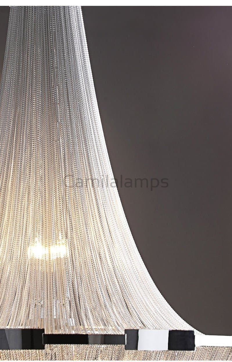 Alisa Luxury Plated Aluminum Chain Tassel Chandelier Diameter 24" 31" - thebelacan