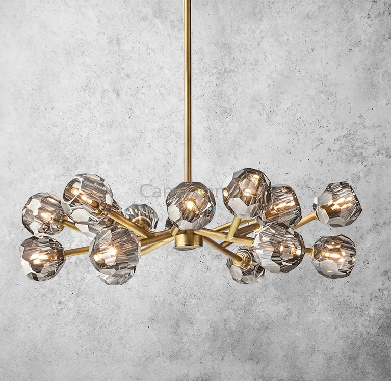 Camila Bille Cristal Round Chandelier 36" - Camilalamps - CA - Boule - 081 - 002
