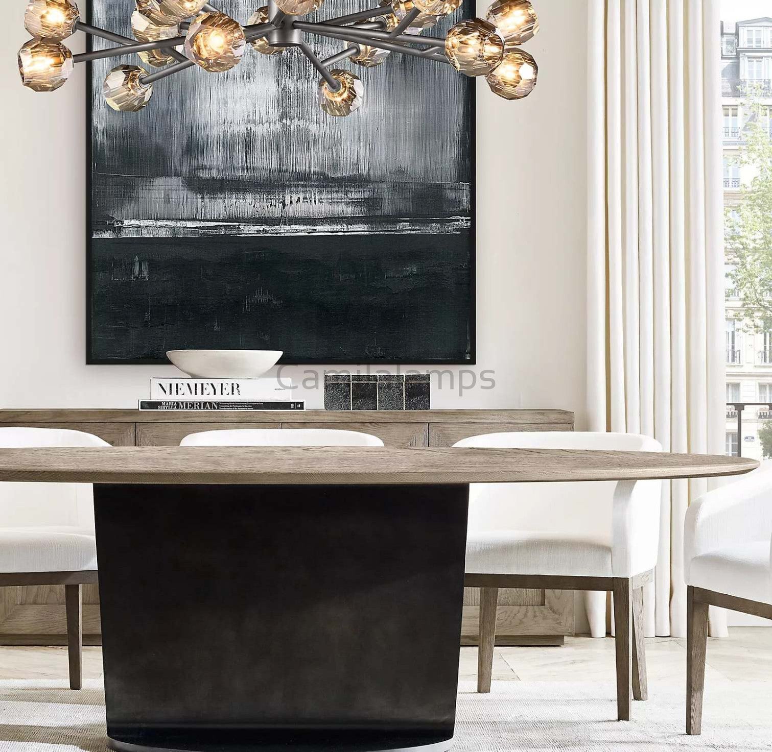 Camila Bille Cristal Round Chandelier 36" - Camilalamps - CA - Boule - 081 - 003