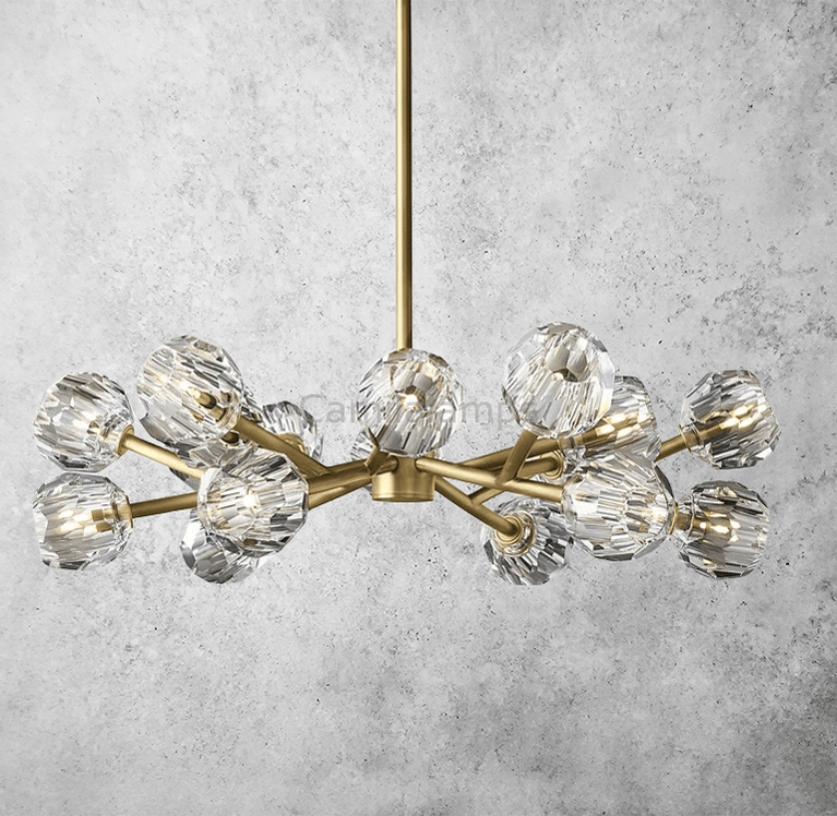 Camila Bille Cristal Round Chandelier 36" - Camilalamps - CA - Boule - 081 - 001