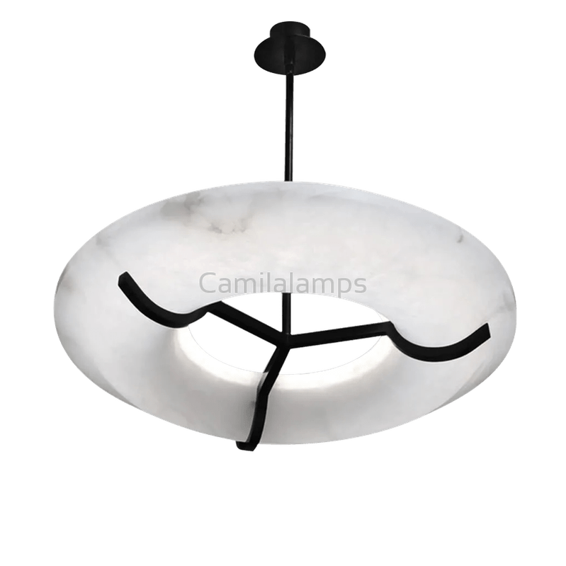 Idris Round Alabaster Chandelier For Living Room - Camilalamps - CAM - ID - 01