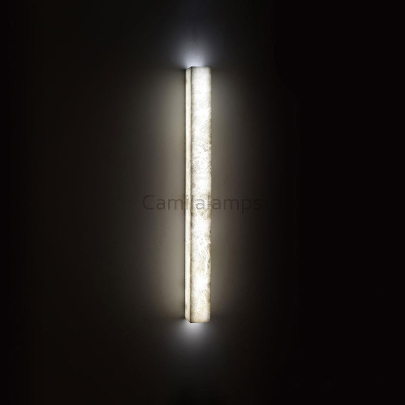 Kevin Flor Rectangular Modern Alabaster Wall Light Besides Bed Wall Light Fixtures Kevinstudiolives 31.1" H  