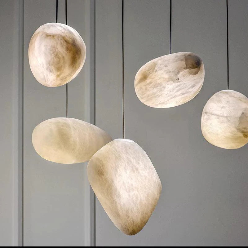 Kevin Laurel Handcrafted Alabaster Pendant Light, Natural Stone Lamp Pendant Light Kevinstudiolives   