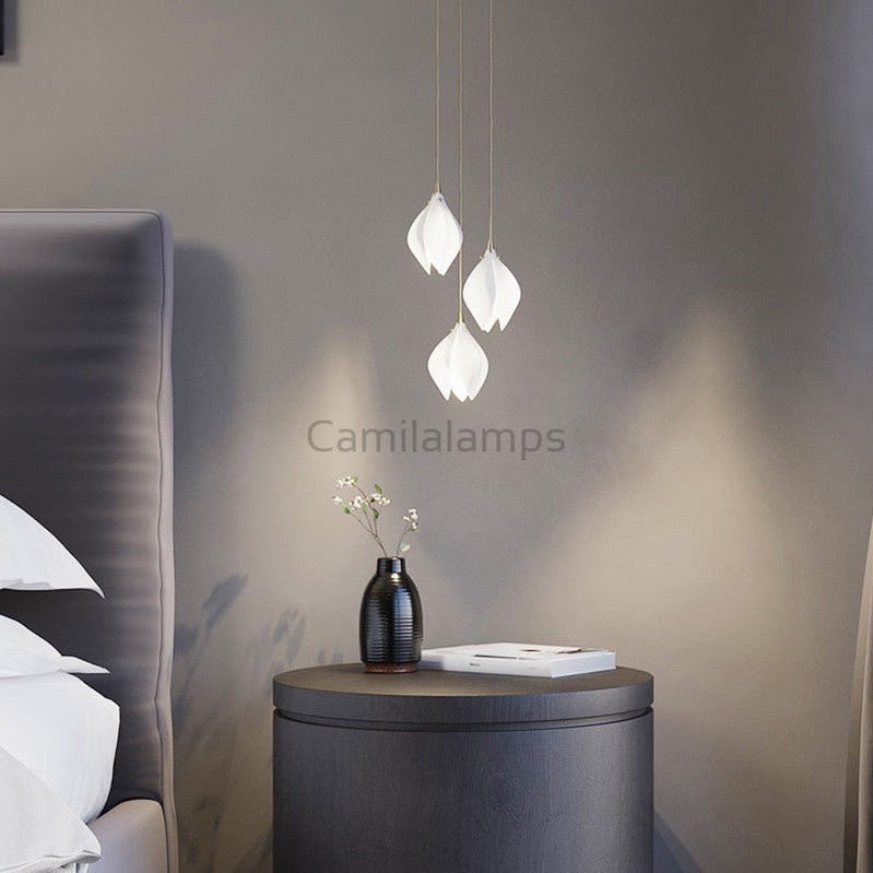 Coretta Modern Ceramic Magnolia Flower Pendant Light Branch Chandelier Camilalamps   