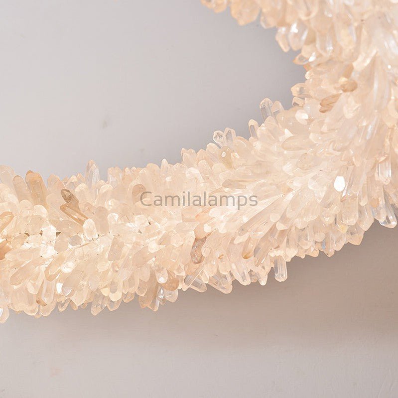 Small Round Luxury Rock Crystal Chandelier 23.6" D - Camilalamps - SID - 1002