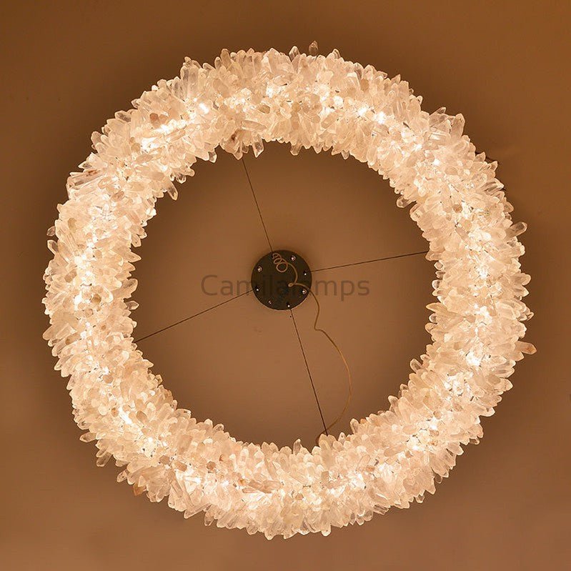 Small Round Luxury Rock Crystal Chandelier 23.6" D - Camilalamps - SID - 1002
