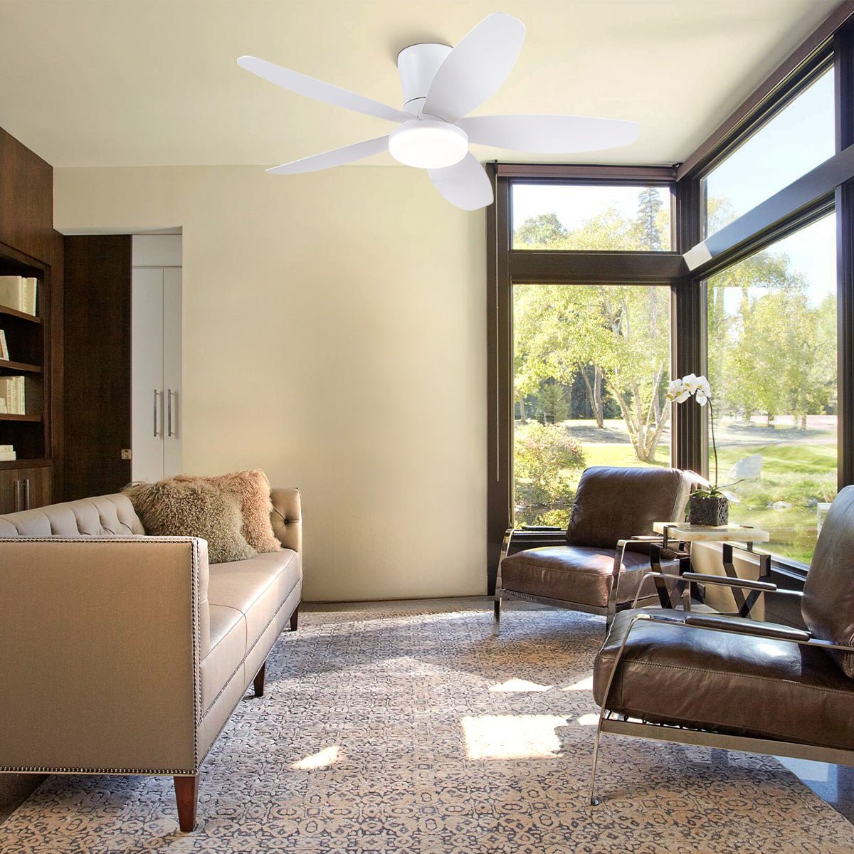 Indoor/Outdoor Recessed Black Ceiling Fan Light - Camilalamps - CA - 36IN - 36CW